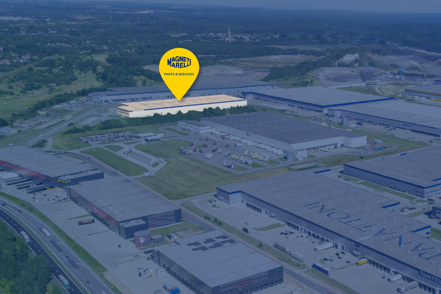 Vista panorâmica do Panattoni Park Sosnowiec mostrando a localização do armazém da Magneti Marelli Parts & Services.